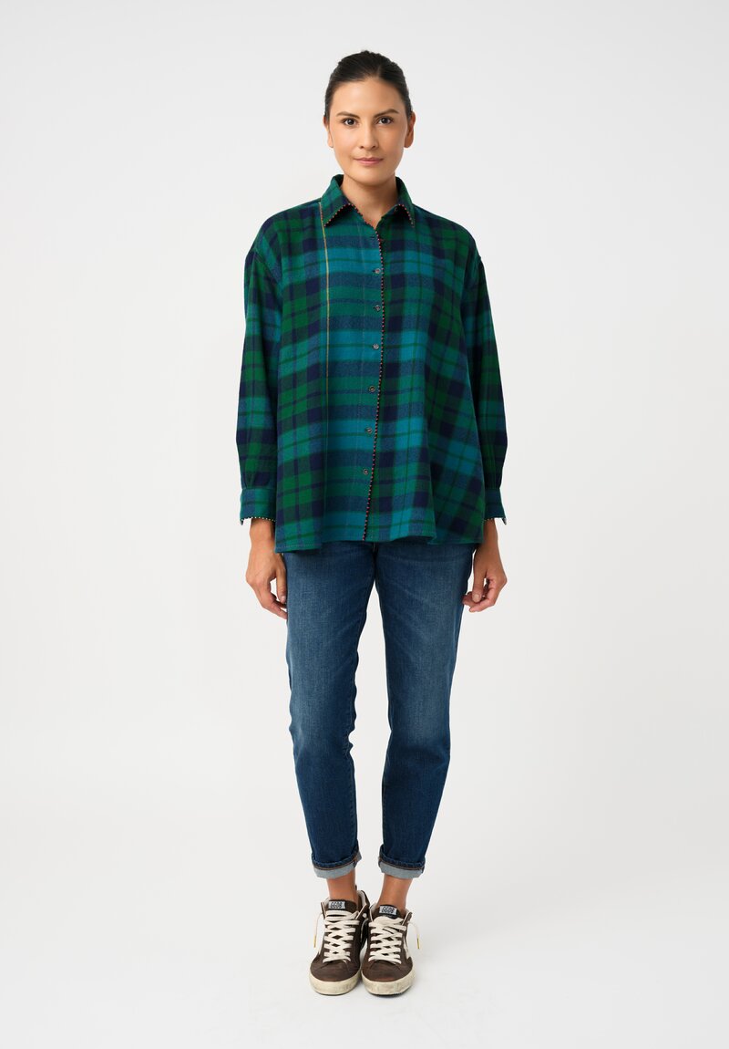 Péro Silk Hand-Knotted Plaid Button Down