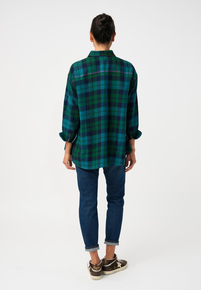 Péro Silk Hand-Knotted Plaid Button Down