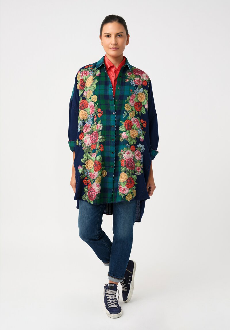Péro Silk Appliqué Floral Hand-Knotted Tunic
