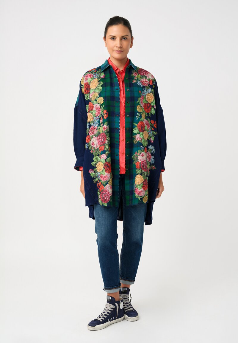 Péro Silk Appliqué Floral Hand-Knotted Tunic