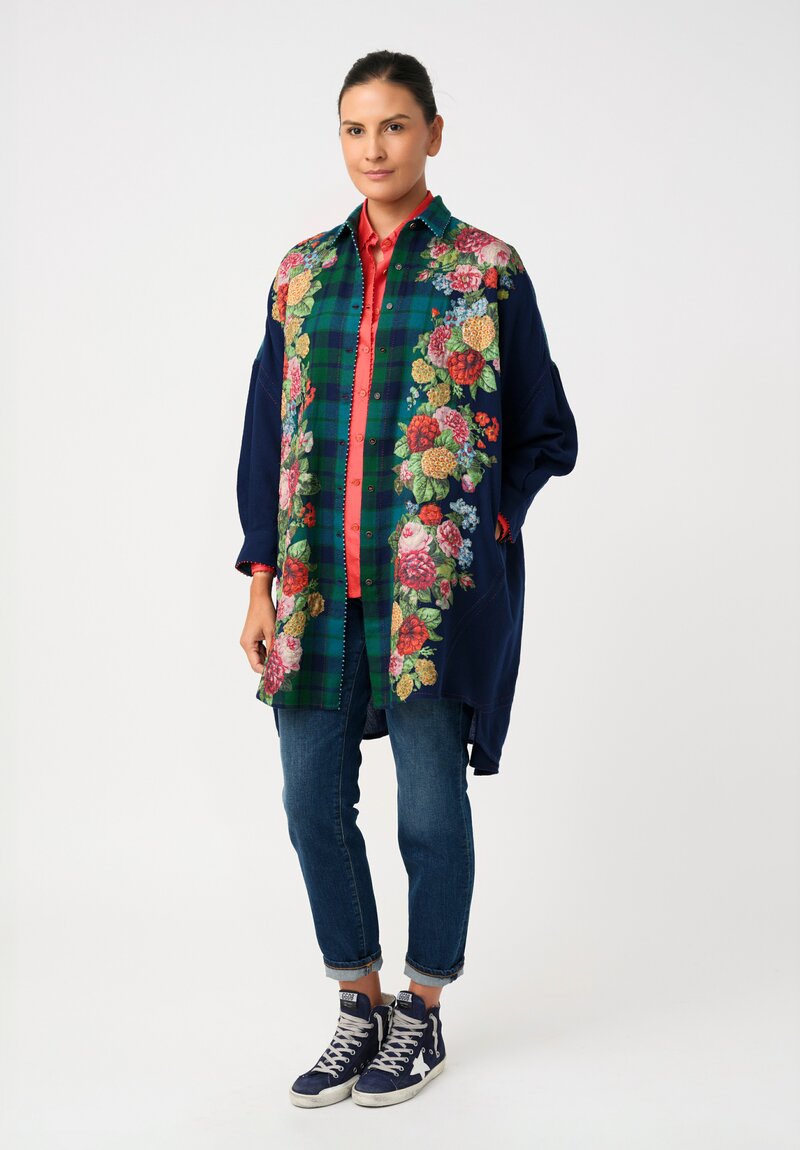 Péro Silk Appliqué Floral Hand-Knotted Tunic