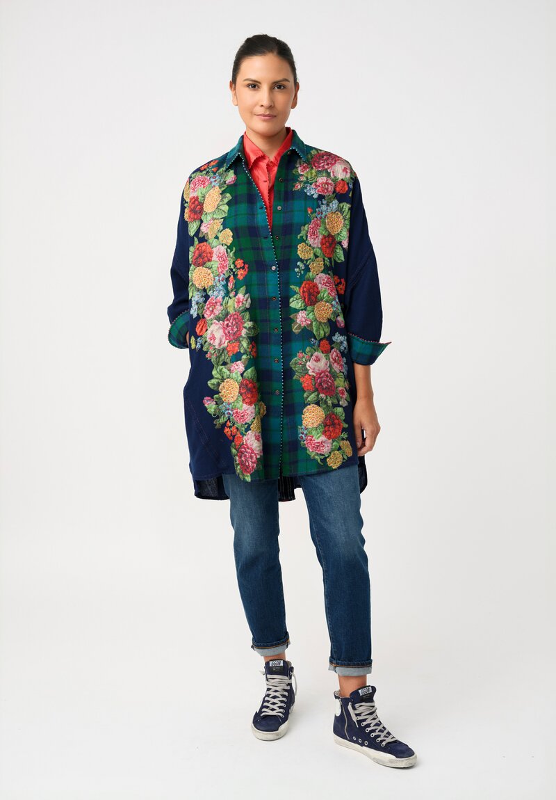 Péro Silk Appliqué Floral Hand-Knotted Tunic