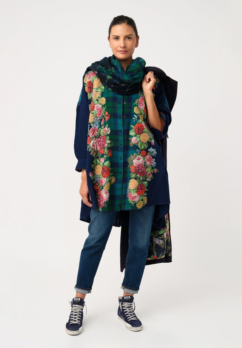Péro Silk Appliqué Floral Hand-Knotted Tunic