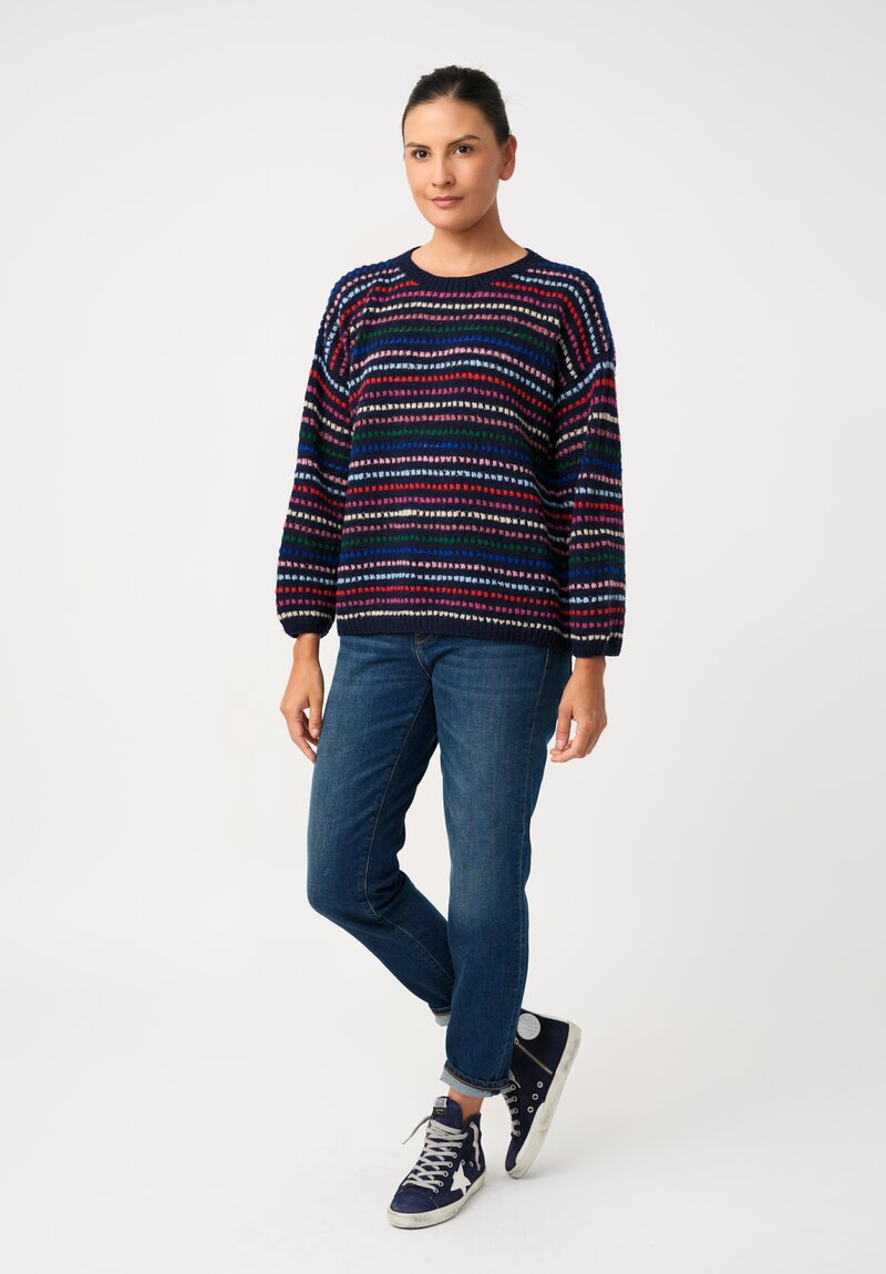 Péro Hand-Knit Striped Confetti Pullover Sweater
