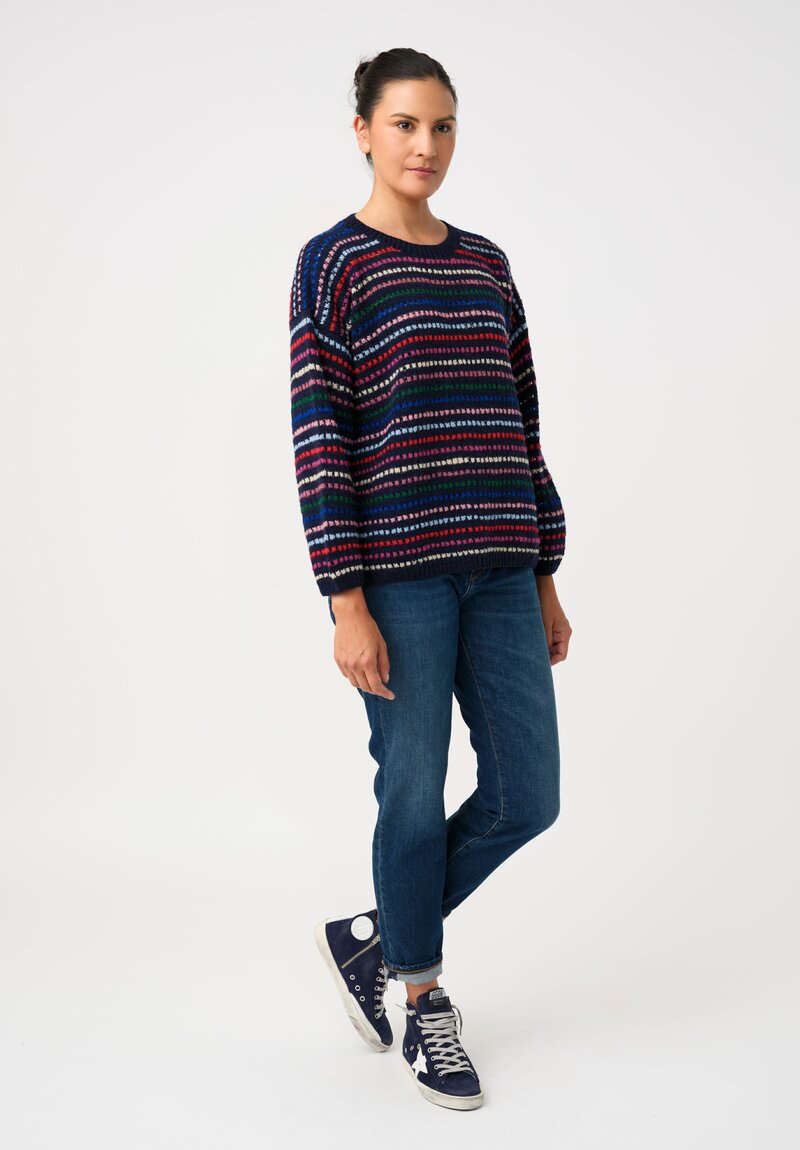 Péro Hand-Knit Striped Confetti Pullover Sweater