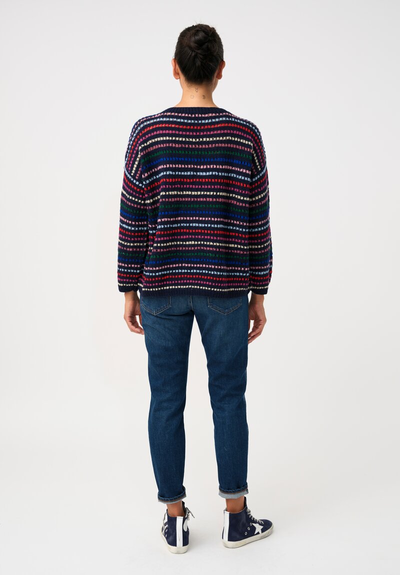 Péro Hand-Knit Striped Confetti Pullover Sweater