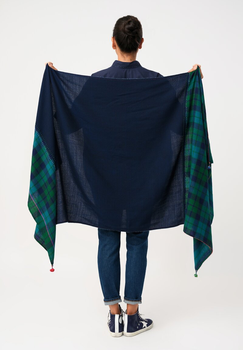 Péro Pashmina Checkered Scarf with Tassles