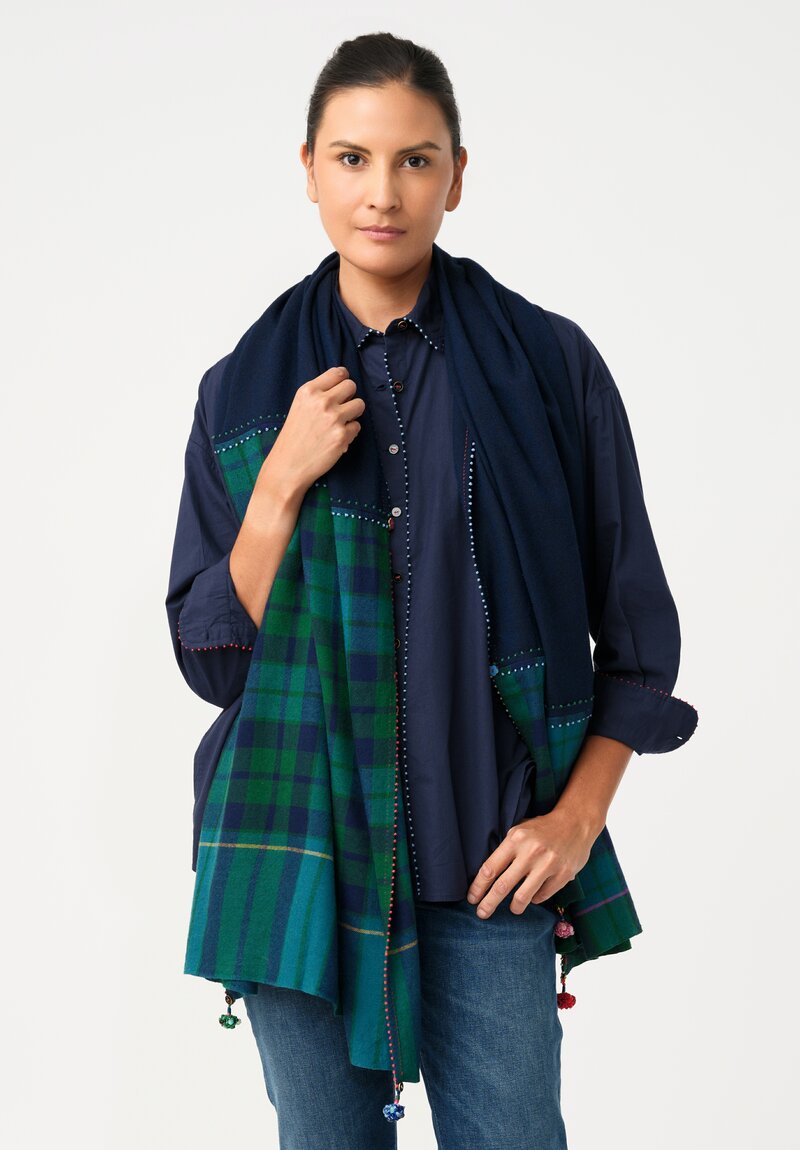 Péro Pashmina Checkered Scarf with Tassles