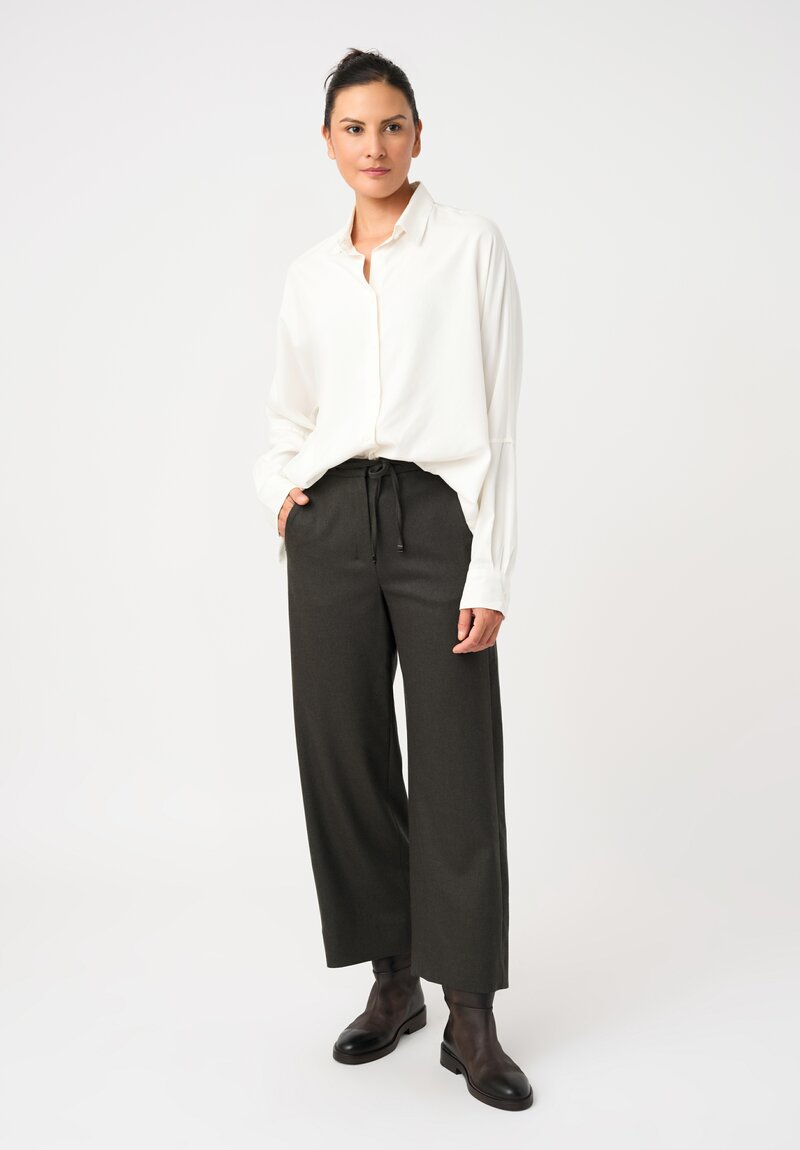 'S Max Mara Floria Drawstring Pants in Muted Army Green