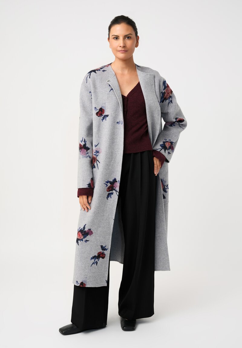 Erdem Double-Faced Rose Print Belted Coat
