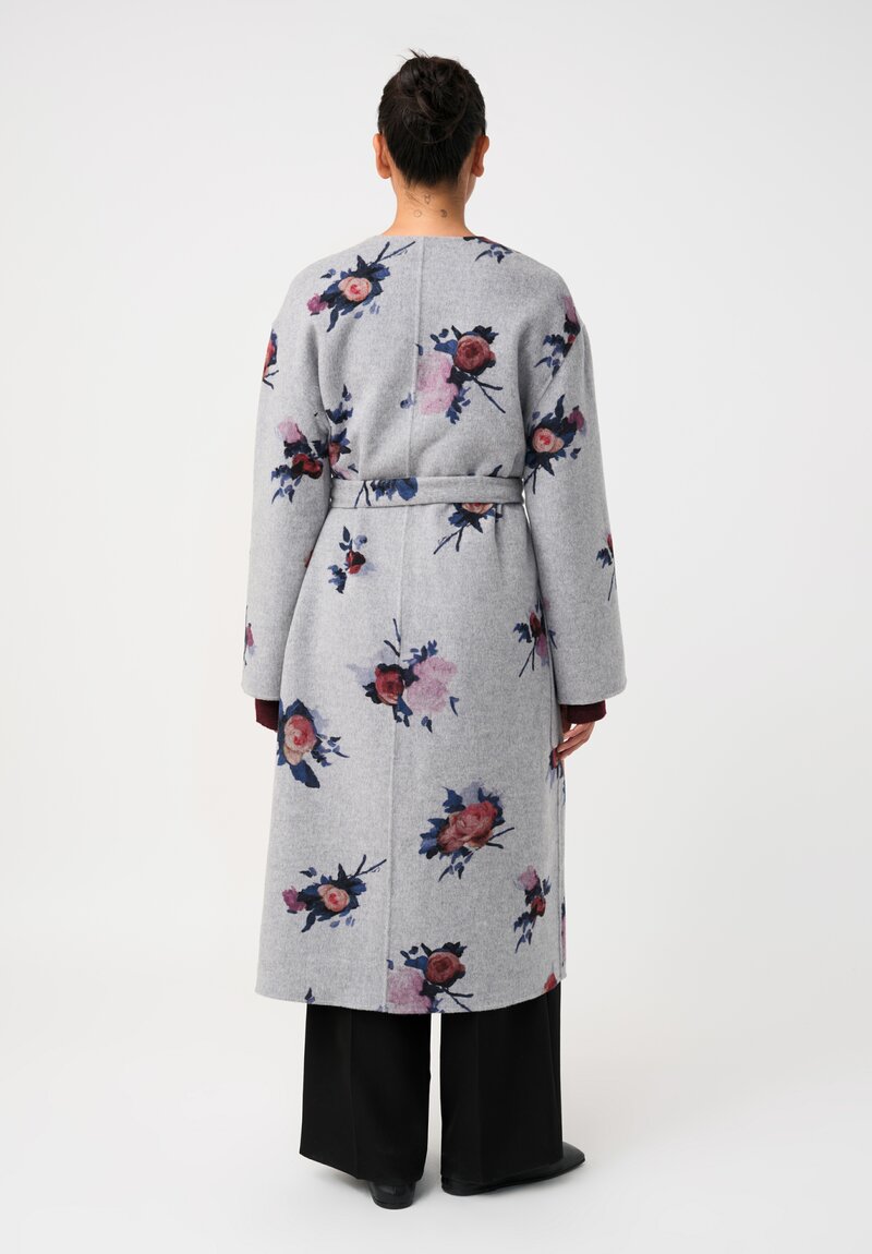 Erdem Double-Faced Rose Print Belted Coat