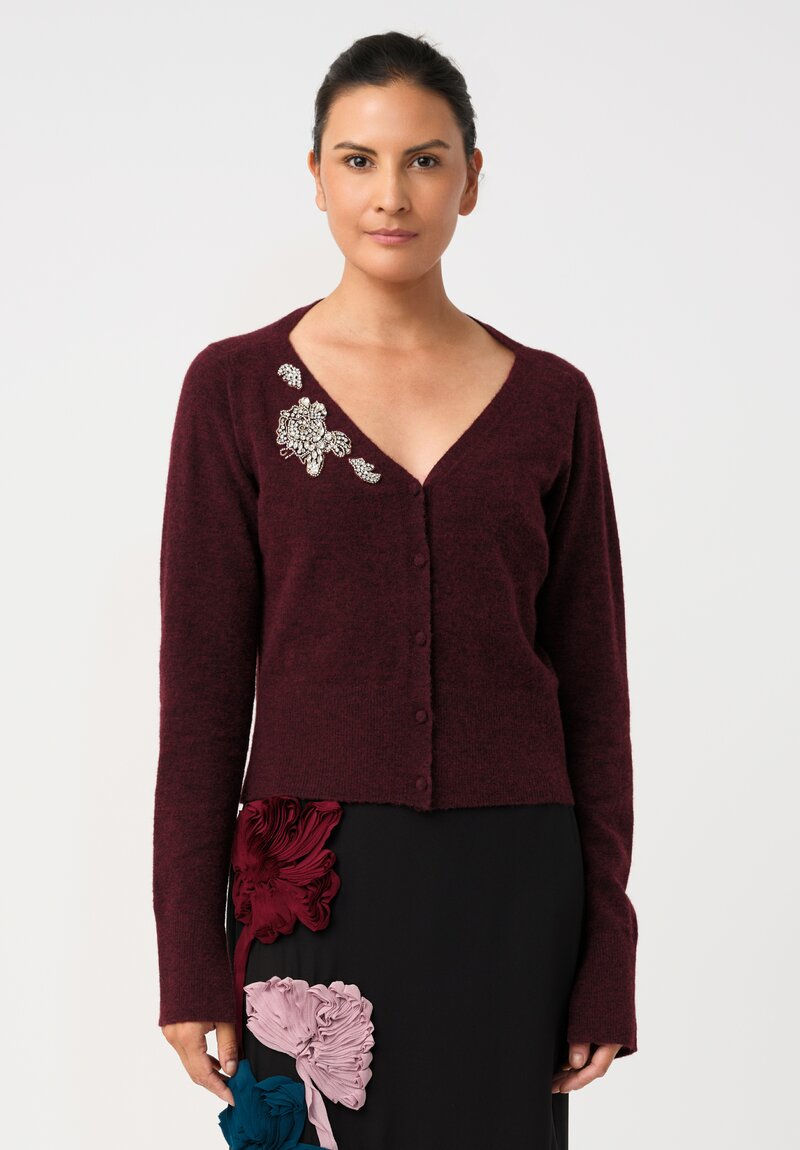 Erdem Crystal Embellished V-Neck Cardigan