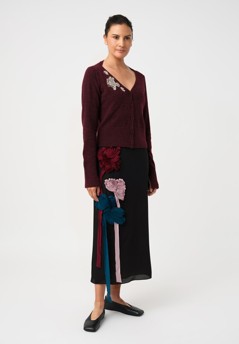 Erdem Crystal Embellished V-Neck Cardigan