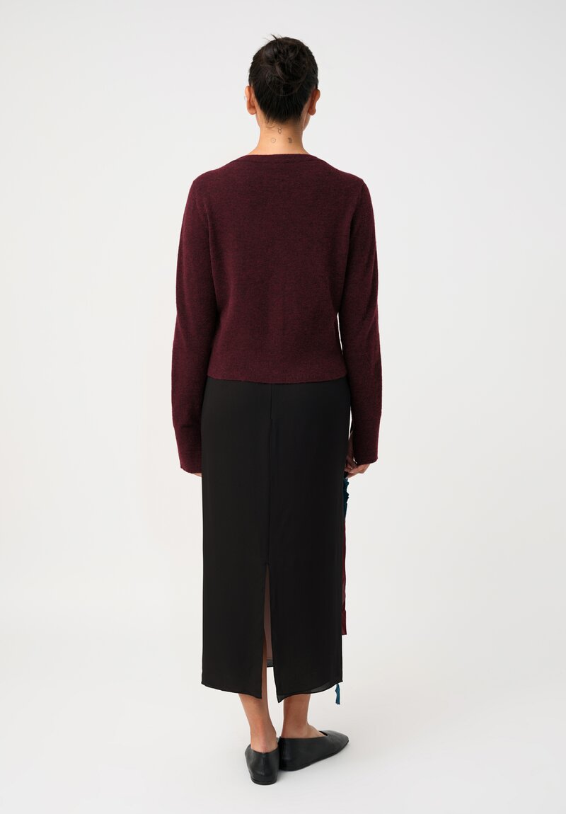 Erdem Silk Georgette Ribbon Flower Appliqué Pencil Skirt