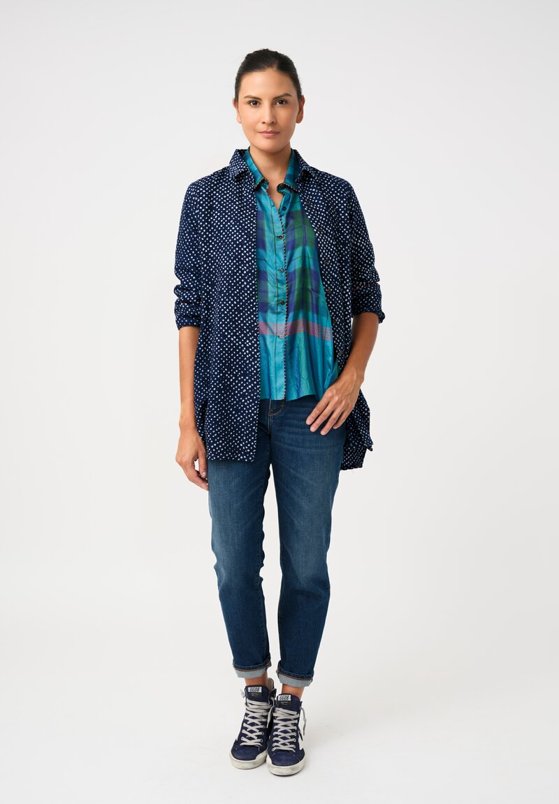 Péro Silk Hand-Knotted Plaid Button Down