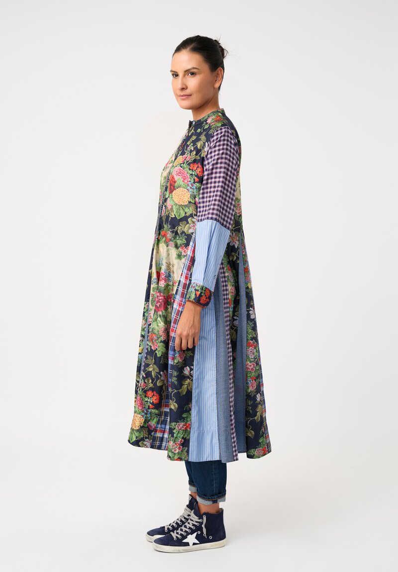 Péro Cotton Silk Peonies Hand-Knotted Tunic