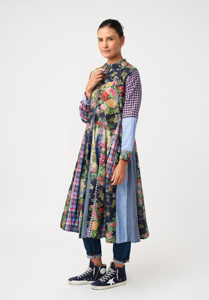 Péro Cotton Silk Peonies Hand-Knotted Tunic