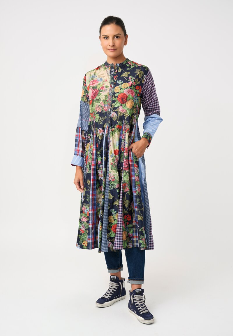Péro Cotton Silk Peonies Hand-Knotted Tunic