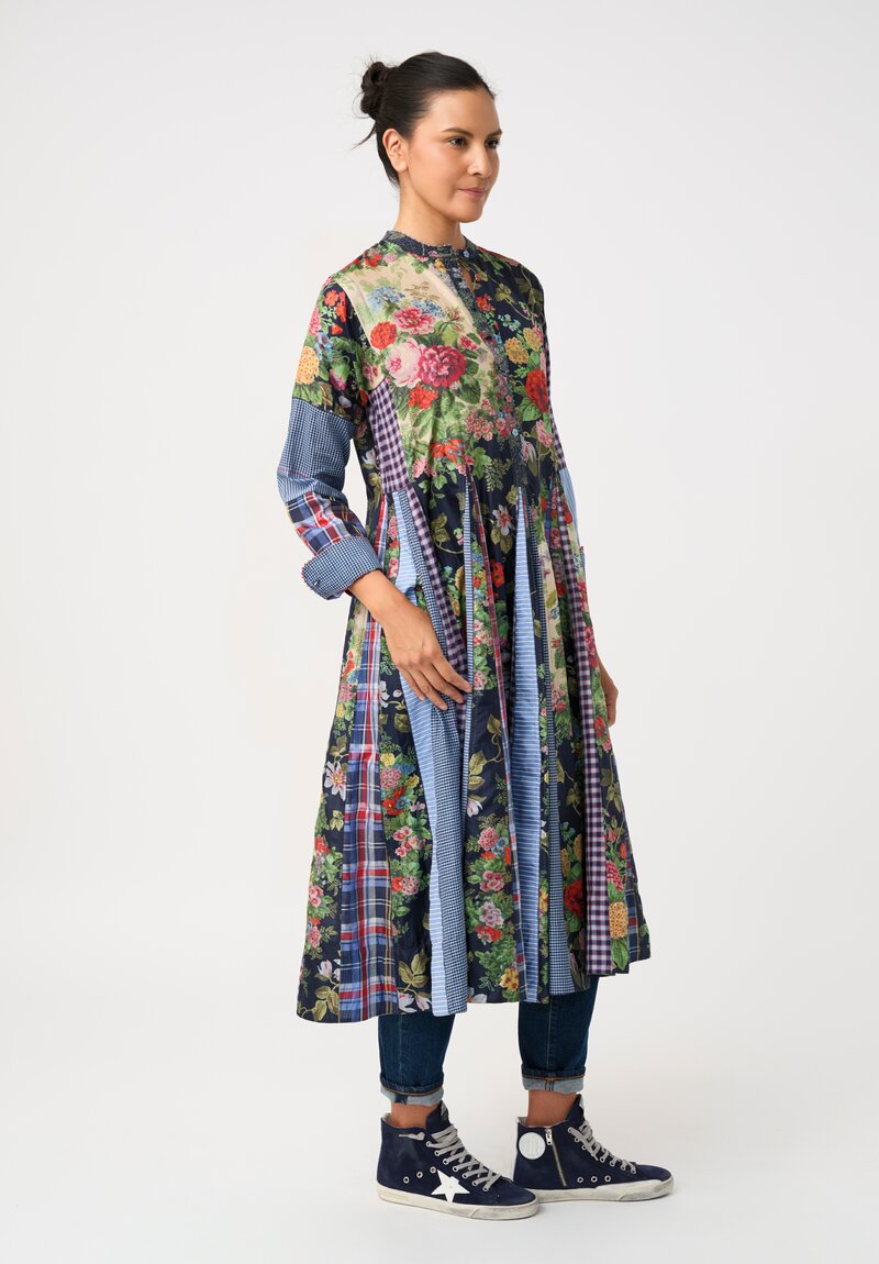 Péro Cotton Silk Peonies Hand-Knotted Tunic