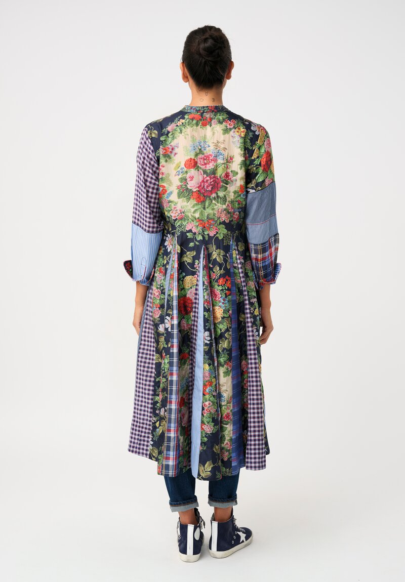 Péro Cotton Silk Peonies Hand-Knotted Tunic