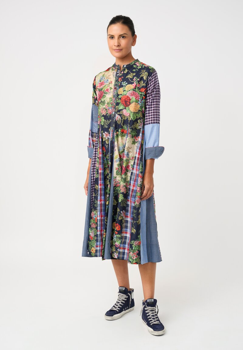 Péro Cotton Silk Peonies Hand-Knotted Tunic