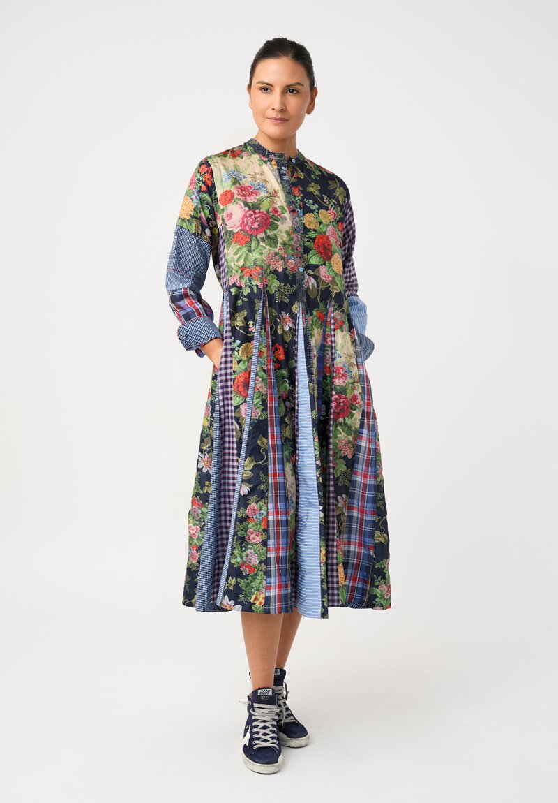 Péro Cotton Silk Peonies Hand-Knotted Tunic