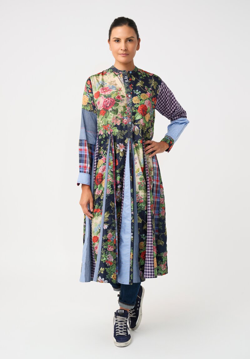 Péro Cotton Silk Peonies Hand-Knotted Tunic
