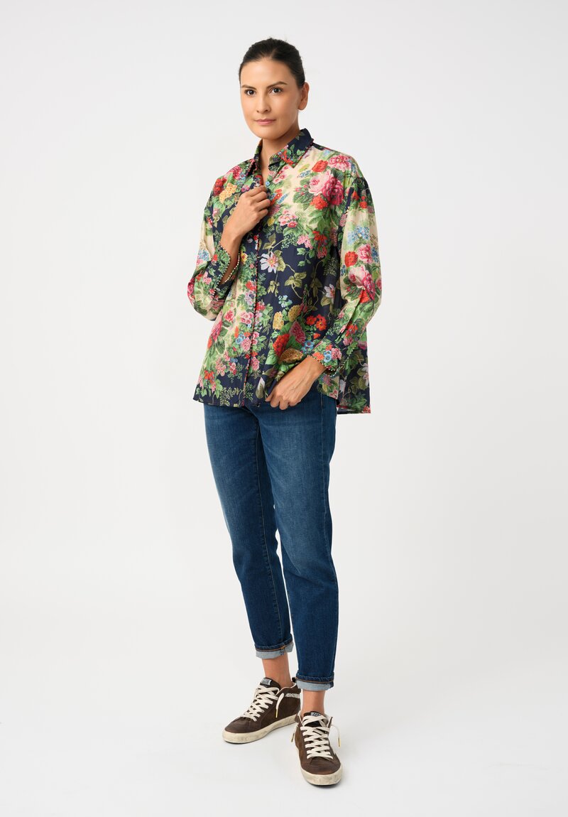 Péro Silk Floral Button-Down