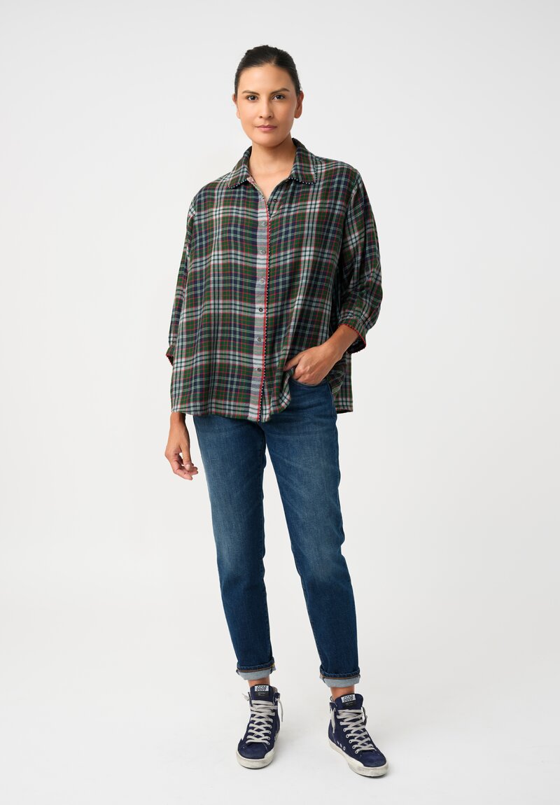 Péro Pashmina Plaid Button Down