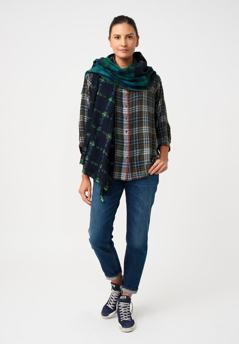 Péro Pashmina Plaid Button Down