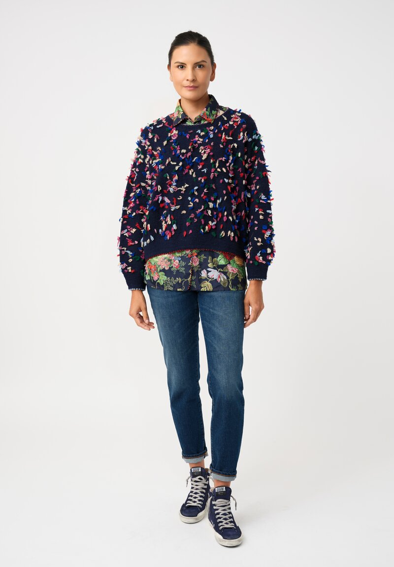 Péro Hand-Knit Confetti Knots Pullover
