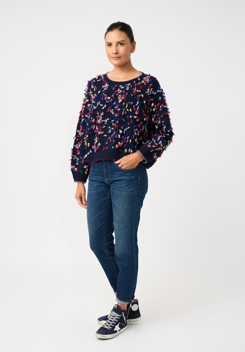 Péro Hand-Knit Confetti Knots Pullover