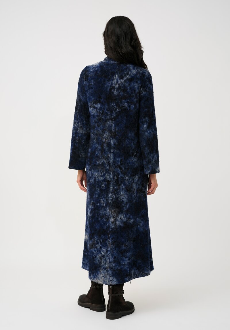 Avant Toi Knit Thermal Bouclé Open-Front Duster in Midnight Blue Sale e Pepe Camouflage