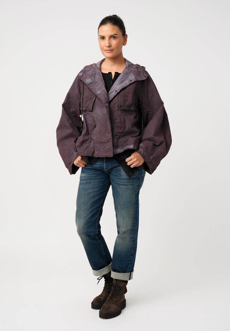 Rundholz DIP Stretch Cotton Curved Sleeve Jacket in Grape Purple