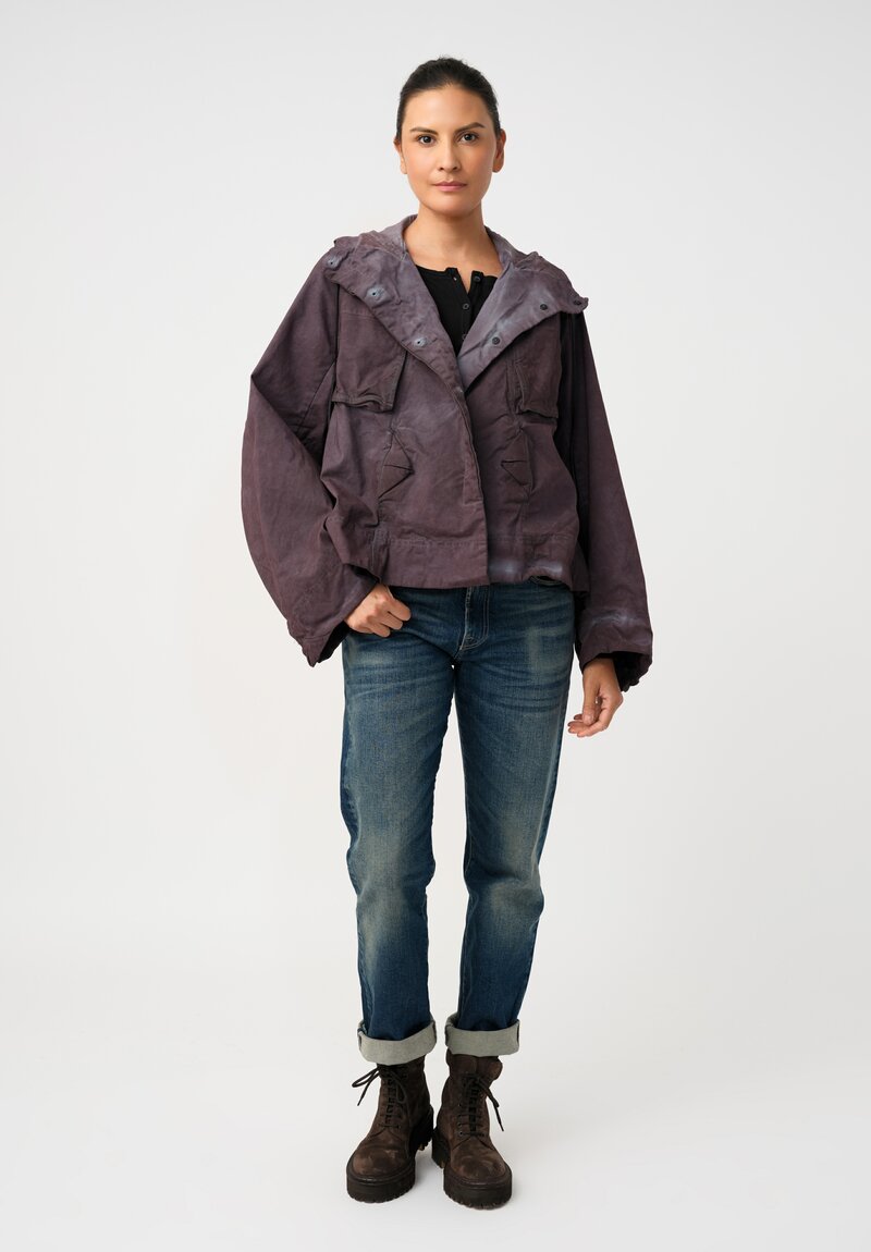 Rundholz DIP Stretch Cotton Curved Sleeve Jacket in Grape Purple