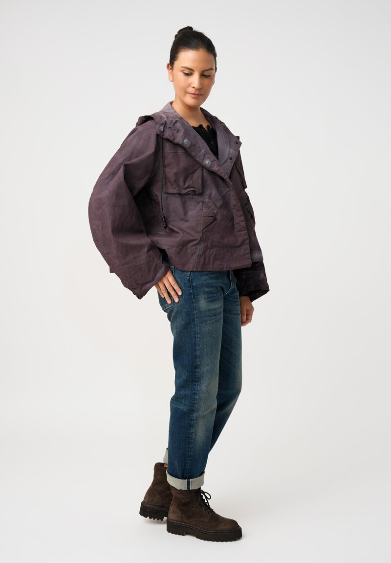 Rundholz DIP Stretch Cotton Curved Sleeve Jacket in Grape Purple