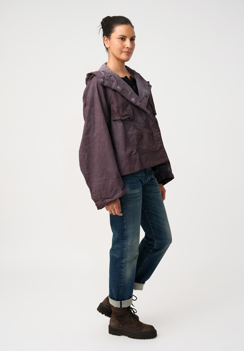 Rundholz DIP Stretch Cotton Curved Sleeve Jacket in Grape Purple