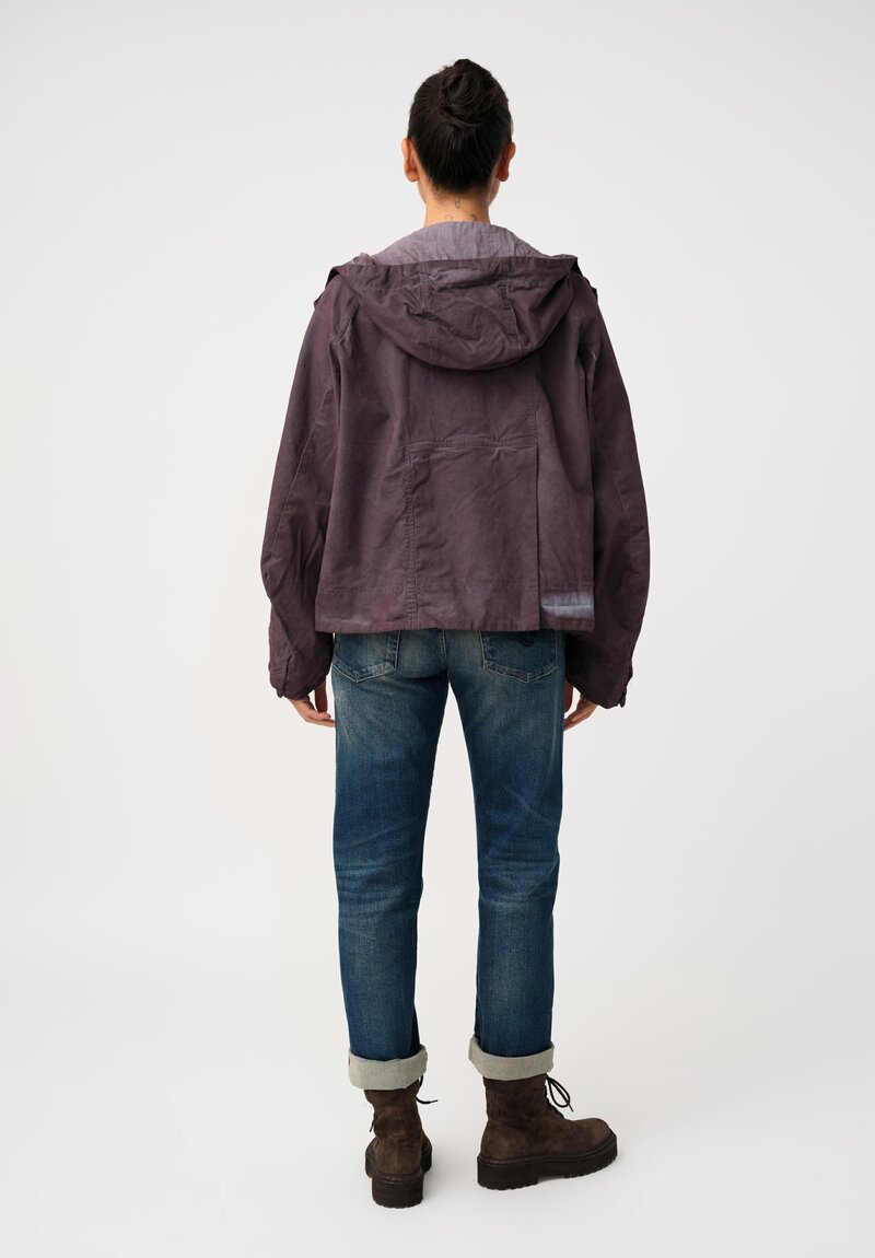 Rundholz DIP Stretch Cotton Curved Sleeve Jacket in Grape Purple