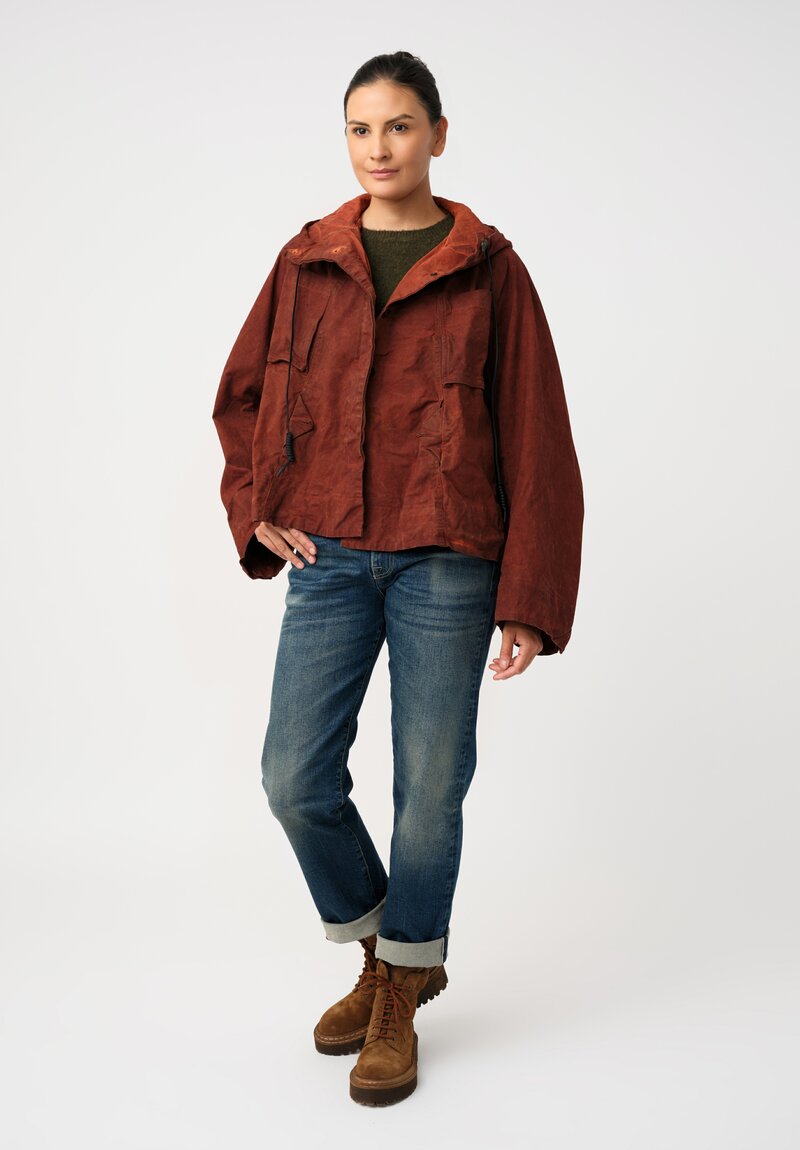 Rundholz DIP Stretch Cotton Curved Sleeve Jacket in Crab Red 