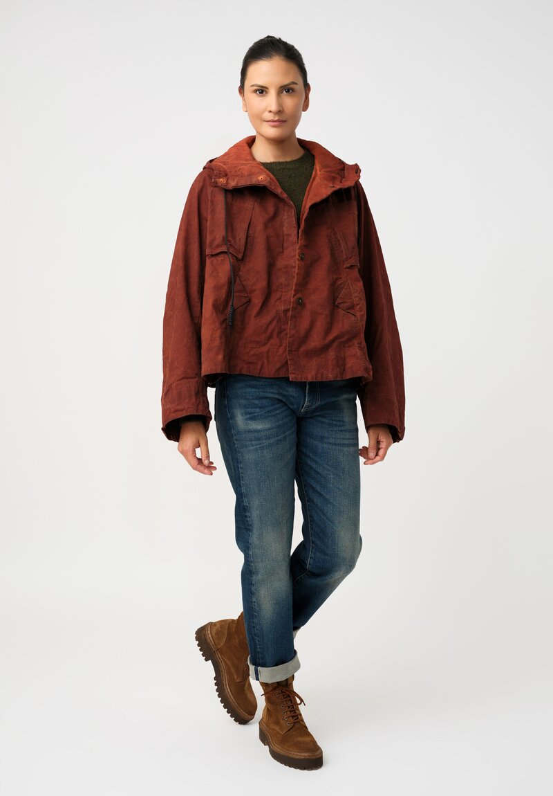 Rundholz DIP Stretch Cotton Curved Sleeve Jacket in Crab Red 