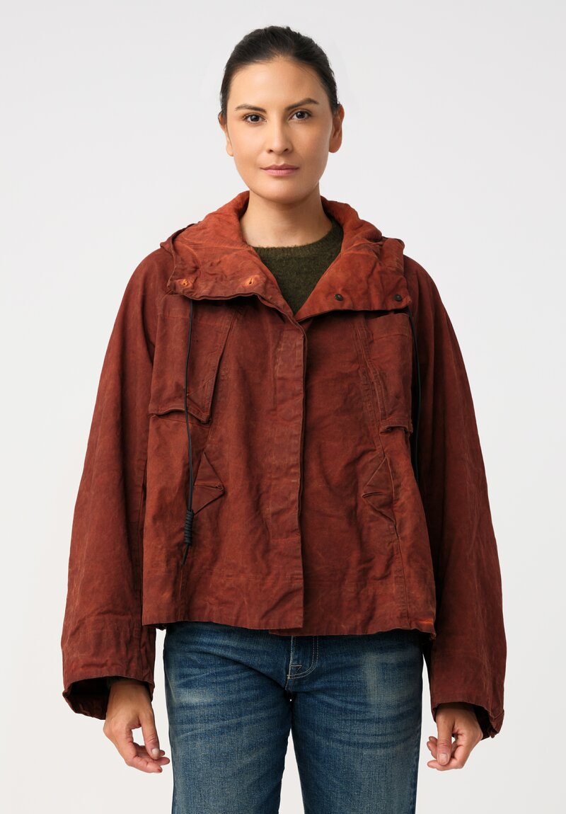 Rundholz DIP Stretch Cotton Curved Sleeve Jacket in Crab Red 