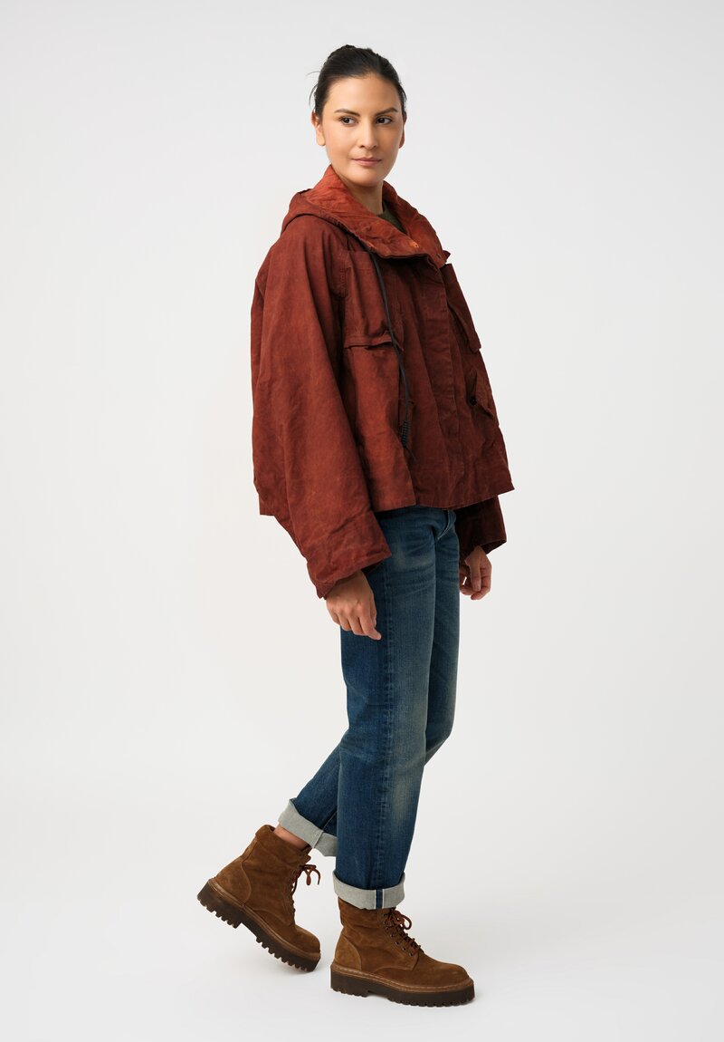 Rundholz DIP Stretch Cotton Curved Sleeve Jacket in Crab Red 