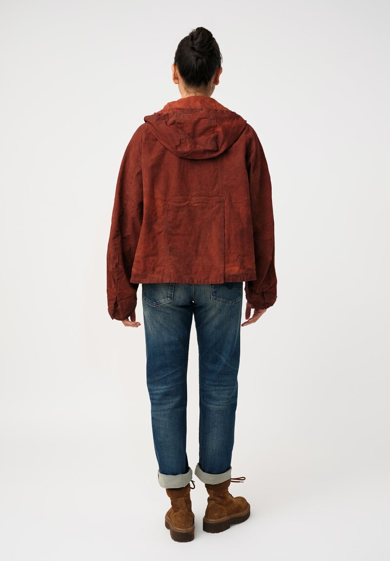 Rundholz DIP Stretch Cotton Curved Sleeve Jacket in Crab Red 