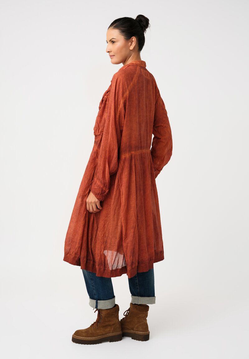 Rundholz DIP Cotton Voile Utility Pocket Dress in Crab Red