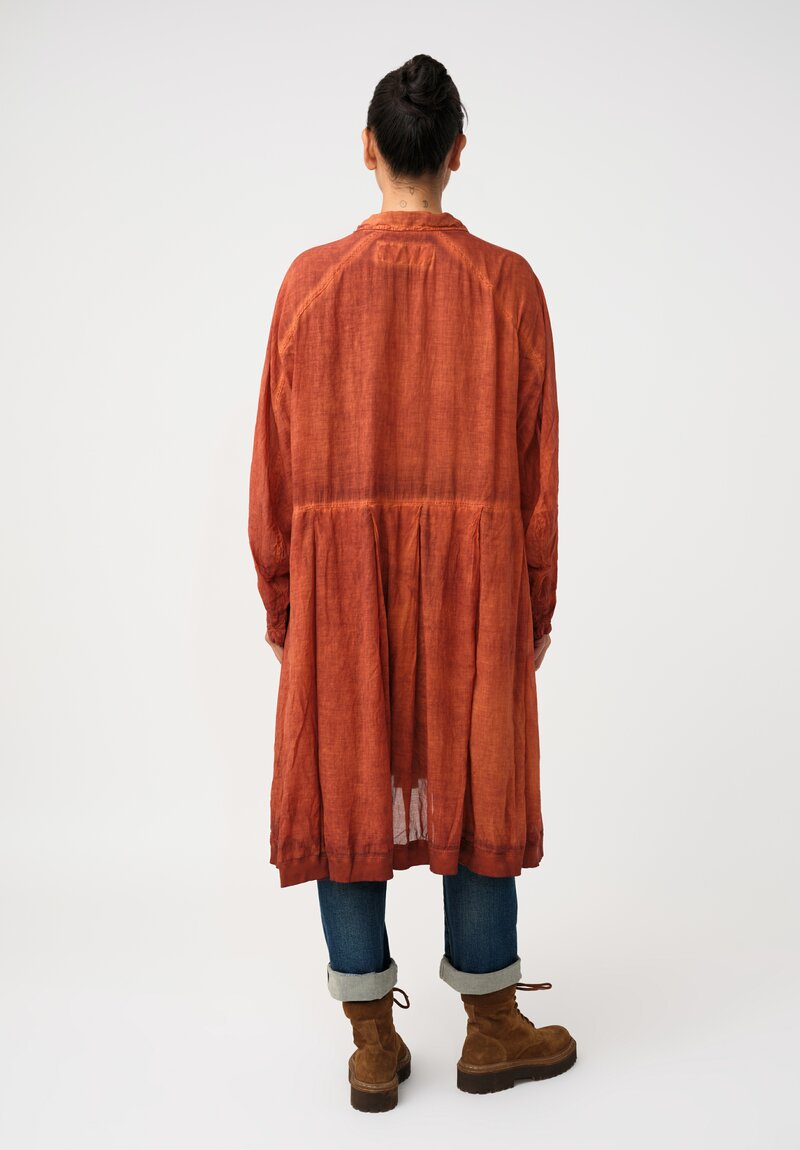 Rundholz DIP Cotton Voile Utility Pocket Dress in Crab Red