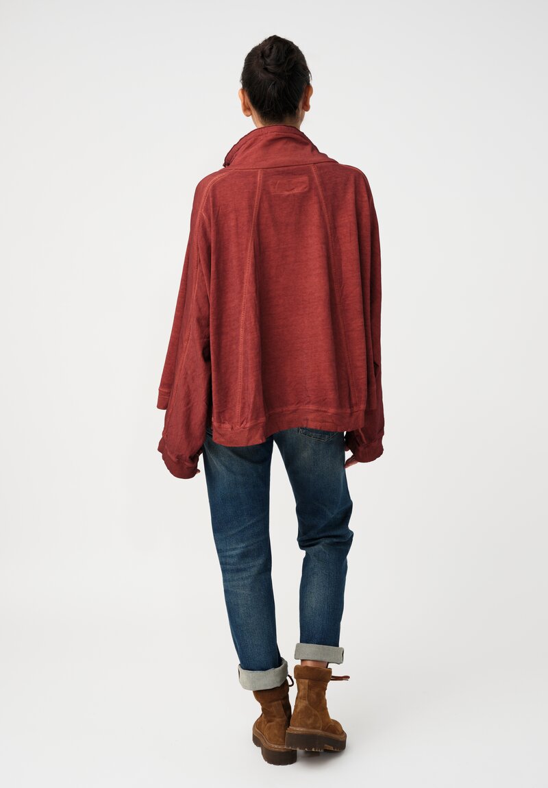 Rundholz DIP Cotton Jersey Double Cowl-Neckline Sweatshirt in Pine Green