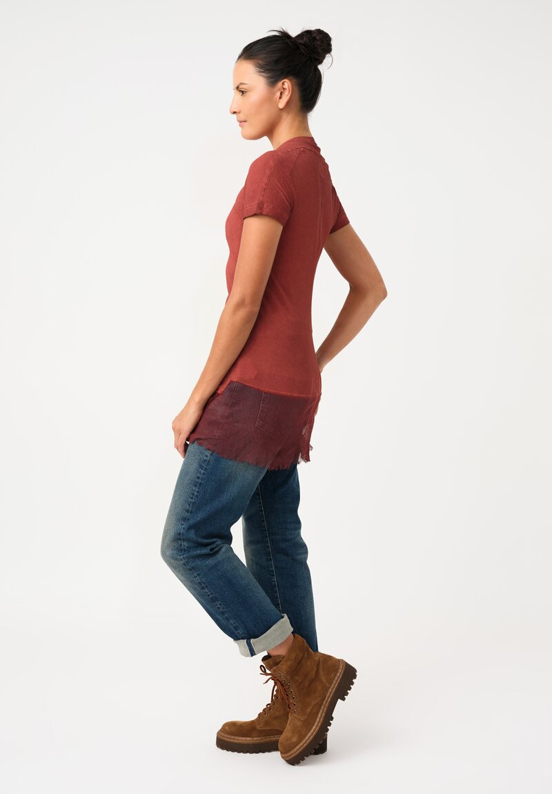 Rundholz DIP Ribbed Cotton Jersey Tee with Mesh Hemline