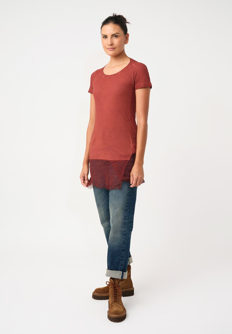 Rundholz DIP Ribbed Cotton Jersey Tee with Mesh Hemline