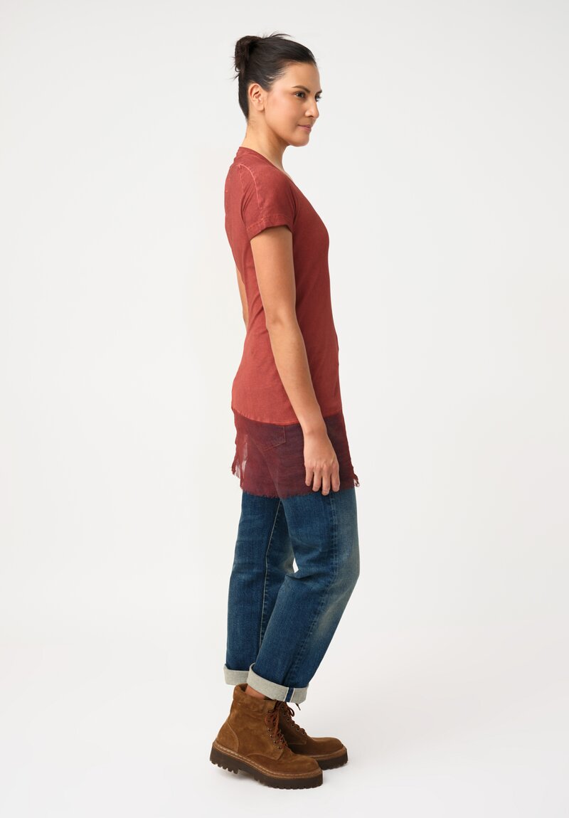 Rundholz DIP Ribbed Cotton Jersey Tee with Mesh Hemline