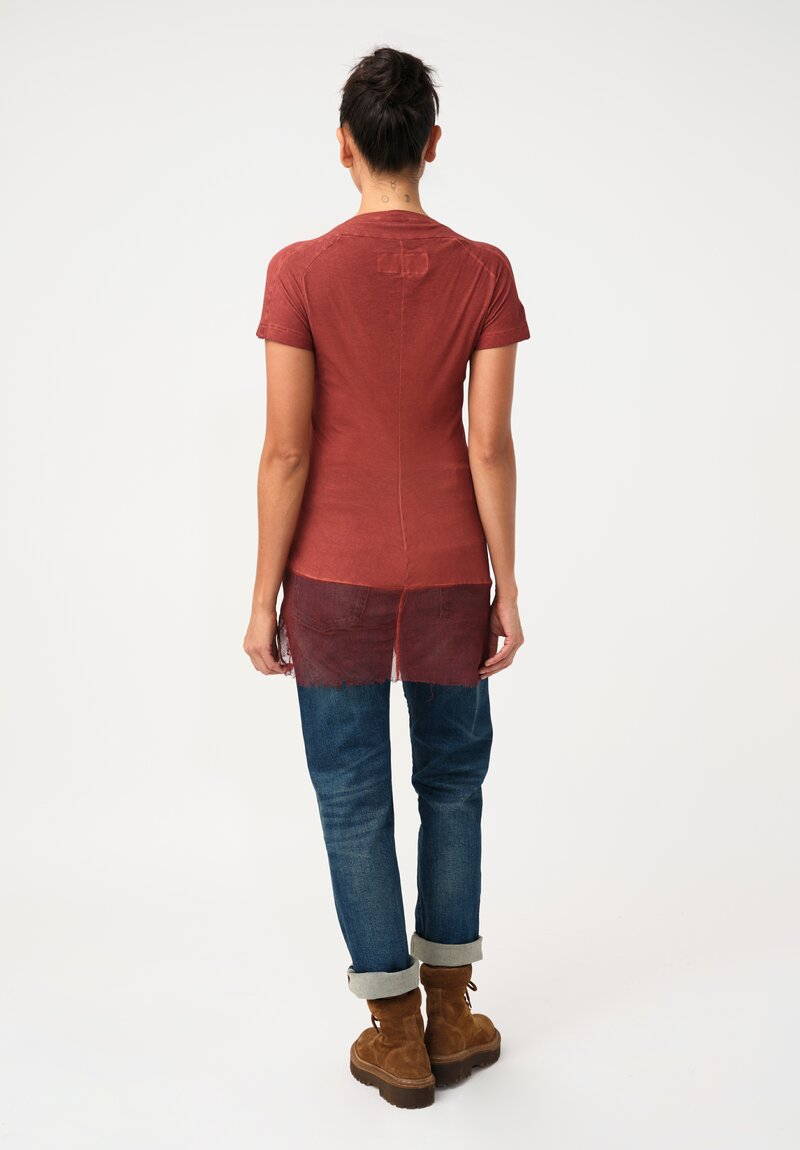 Rundholz DIP Ribbed Cotton Jersey Tee with Mesh Hemline